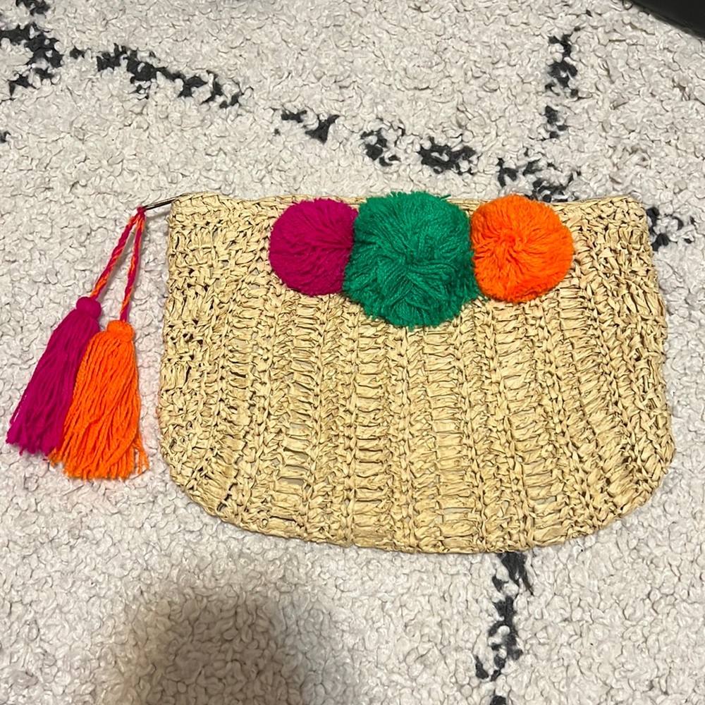 Pom Pom Tassel Clutch Purse